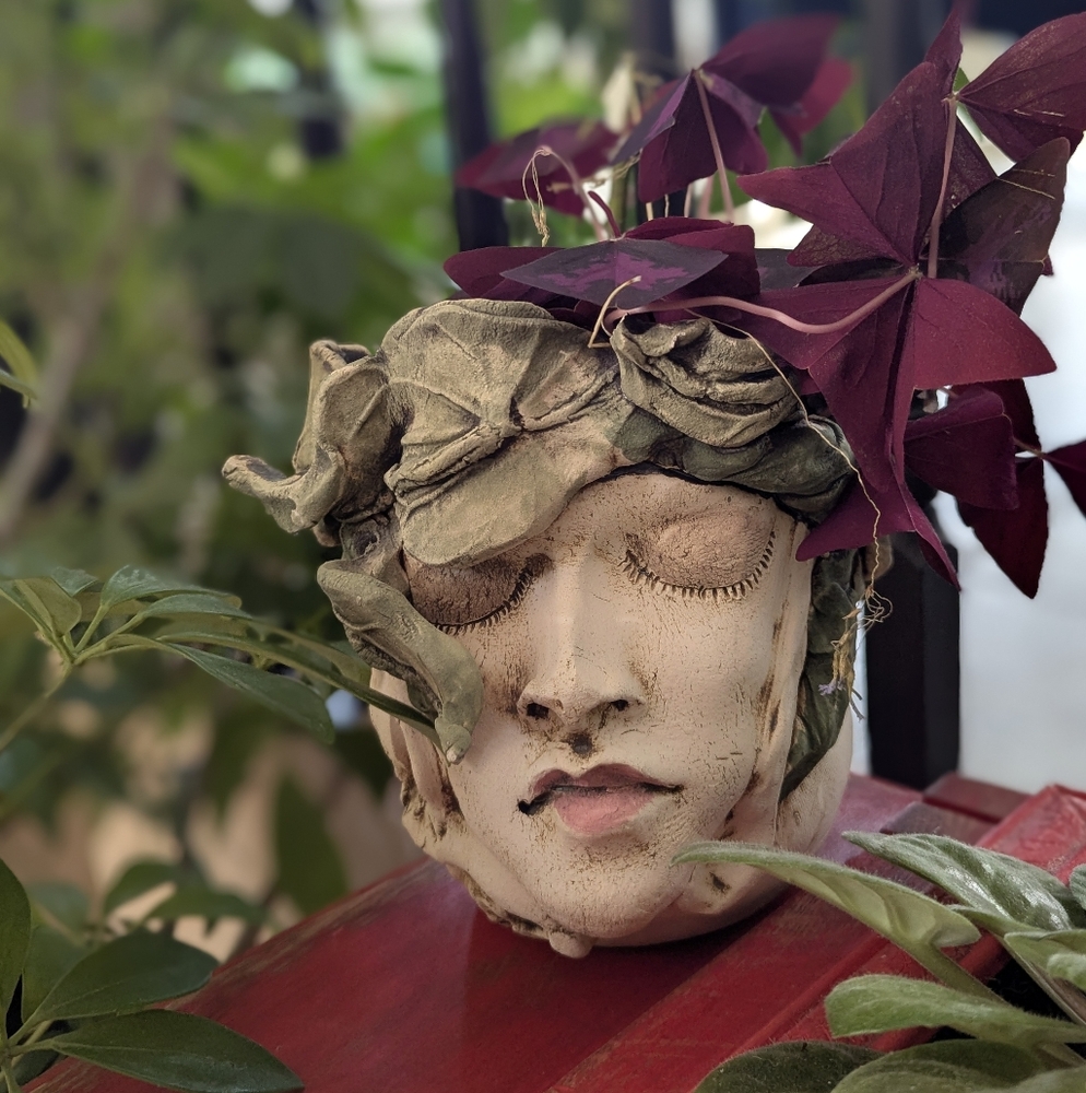 Goddess Head Planter for Indoor/Outdoor Garden